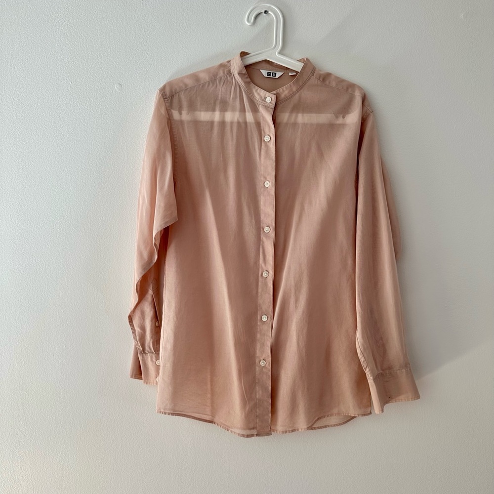 Uniqlo U - Sheer light pink shirt, relaxed fit
